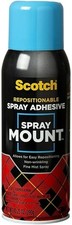 Scotch Spray Mount Repositionable Adhesive, 10.25 oz   Clear