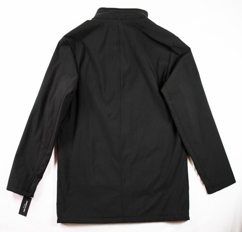 Kenneth Cole Mens Jacket Overcoat M Hidden Rain Hood Mock Neck Collar Black $260 - Picture 7 of 12