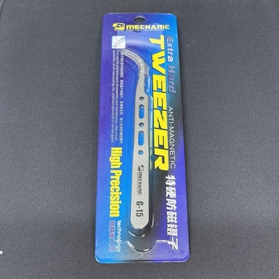 MECHANIC G-15 Precision Tweezers | ESD Safe Stainless Steel | PCB SMD Repair