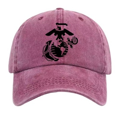 USMC Eagle Globe Anchor Washed Baseball Cap Adjustable Marine Corps Tribute Hat