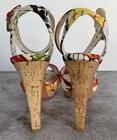 Stuart Weitzman Stout Platform Cork Red Orange Floral Heel Buckle Sandal 7.5 — photo 7
