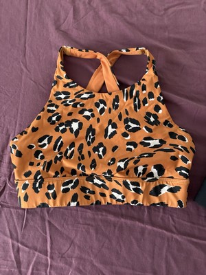 Fabletics Women's No-Bounce High Impact Sports Bra  Leopard  XS