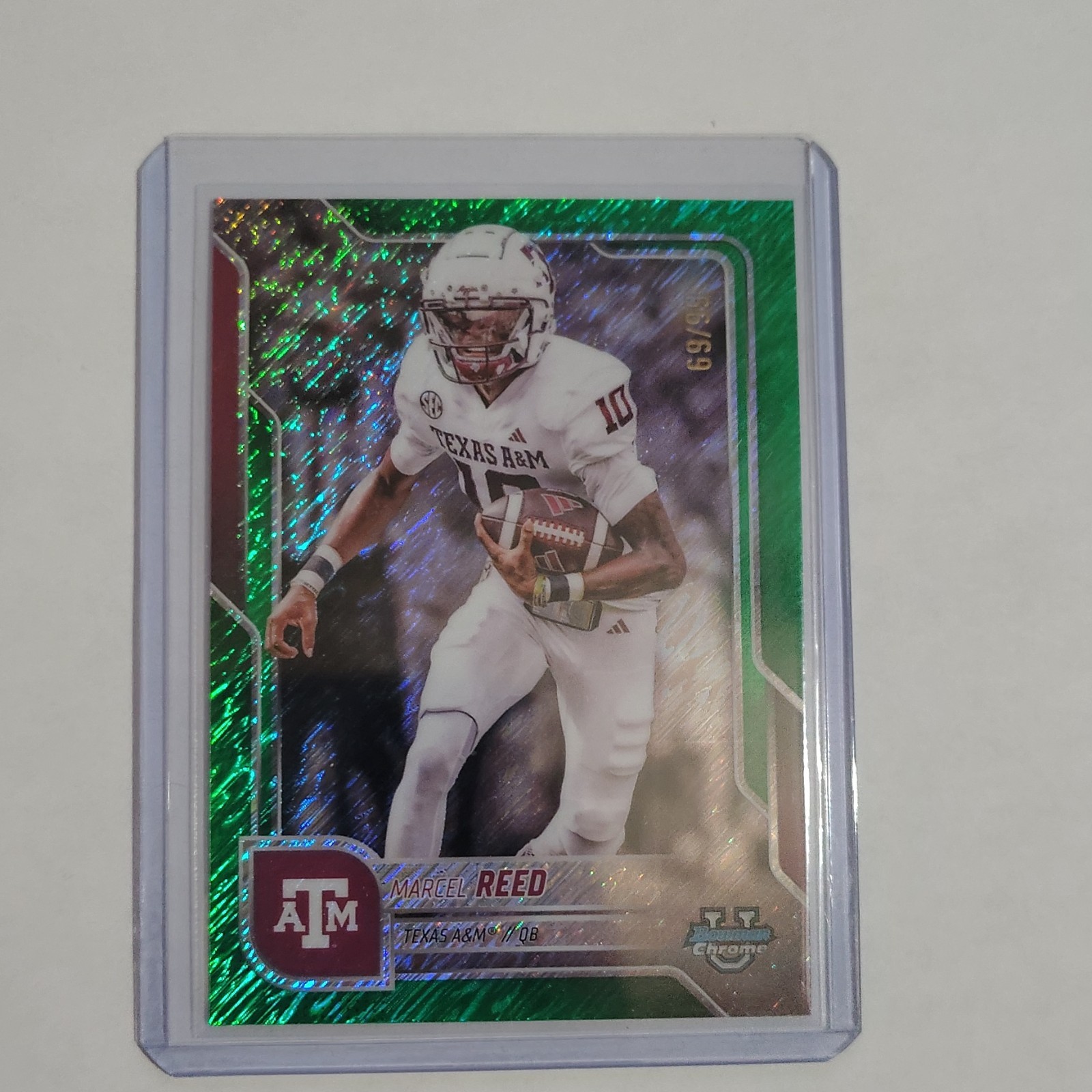 2025 Bowman University Chrome Marcel Reed #133 Green Shimmer Refractor /99