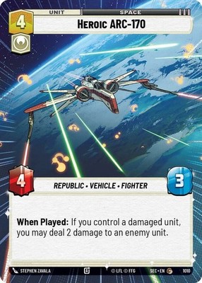 1X-Heroic ARC-170 - Hyperspace Foil-SWU06-Secrets of Power-Star Wars Unlimited
