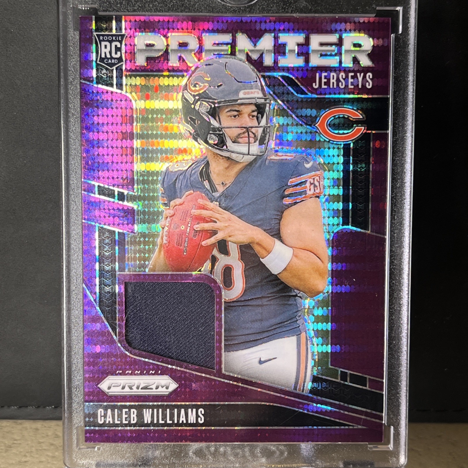 2024 Panini Prizm - Premier Jerseys Caleb Williams Purple Pulsar Prizm Patch RC!