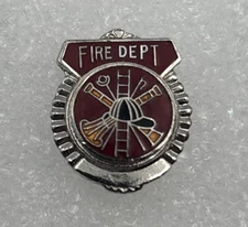 Fire Rescue Lapel Pin Tie Tac Maltese Cross Star of Life Badge Silver Tone