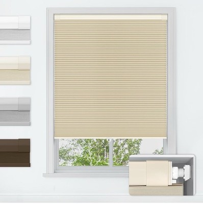 Lazblinds No Tools No Drill Cordless Cellular Shades Blackout 26'' W X 48''H Beige