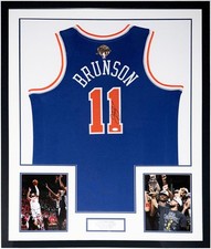 Jalen Brunson Autographed 2026 New York Knicks Finals Jersey JSA COA Framed