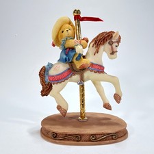 Vintage 1998 Enesco Cherished Teddies Girl GINA on Carousel Horse w/Box - READ