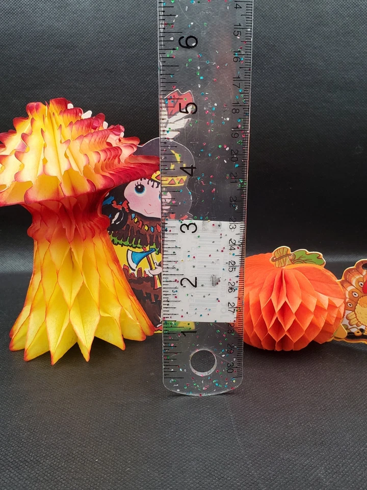 Thanksgiving N. American Turkey Honeycomb Table Fall Decorations Beistle ✨️ Vtg - Image 3 of 4