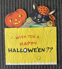 Vintage 1950s Halloween Greeting Card Buzza-Cardozo Greeting Card Co.
