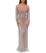 XSCAPE Womens Notched Ombre Sheath Dress, Beige, 14