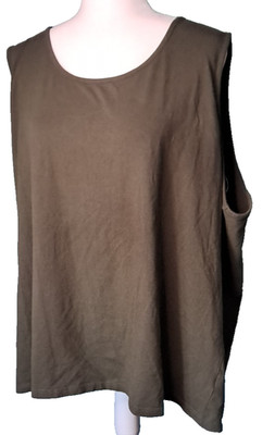 3X Denim & Co OLIVE GREEN Pullover Tank Top