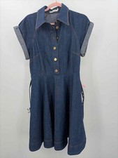 Zimmermann Blue Size 10 Denim Knee Length Short Sleeve Dress
