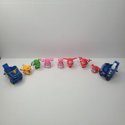 Super Wings 9 Figure Lot Jett Dizzy Donnie Mira Paul Transforming Toy Vehicles