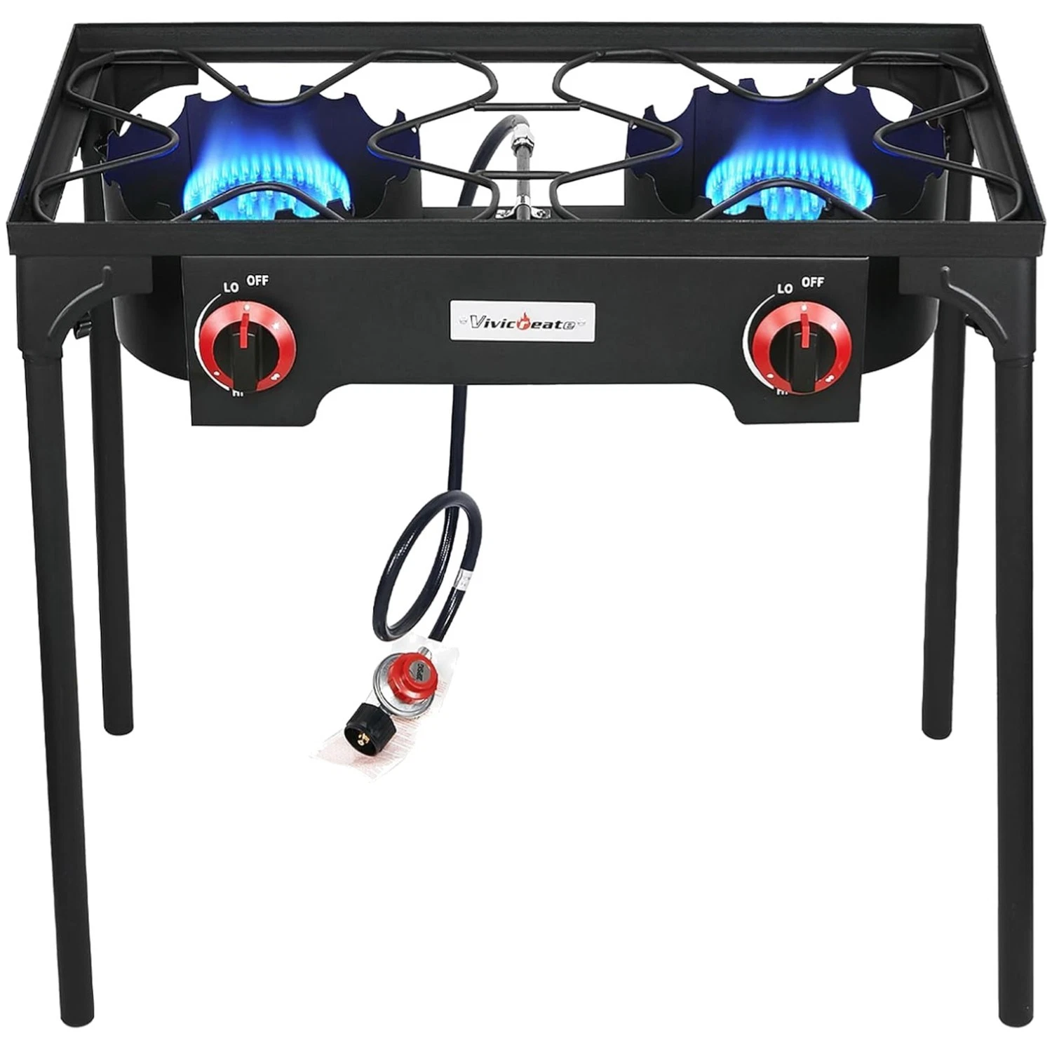 Portable Double Burner Camping BBQ Stove