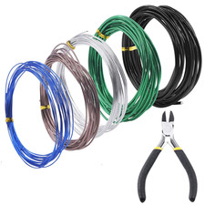 6Pcs 5 Sizes 0.8/1/ 1.5/2/ 3 Mm Bonsai Training Wire 82 Feet Total with Wire Cut