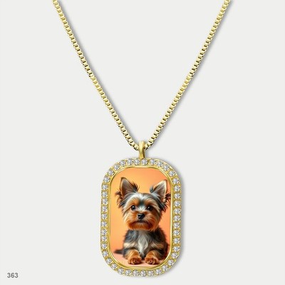 Stunning Cute Yorkie Yorkshire Terrier Dog Fashion Pendant Necklace Chain Printe