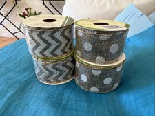 Natural Burlap Wire Ribbon 4 Different Designs 9 feet 1.5 in. x 108 in. Gift