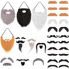 32 Pcs Fake Mustaches Halloween Self Adhesive Fake Beard Moustache Stickers C...
