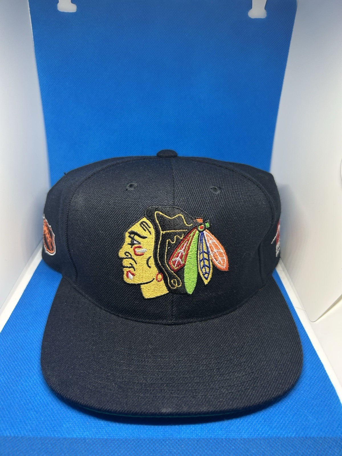 Vintage Sports Specialties Logo Hat NHL Chicago Blackhawks Plain Snapback Cap