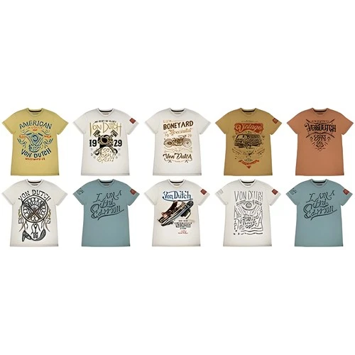 Von Dutch Men's Cotton Short Sleeve Crew Neck Logo T-Shirt VD-LLCSSK - New