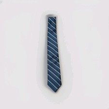 Vintage John Blair Striped Green Blue Gold Tie Made In USA Necktie hand washable