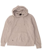 Superdry Womens Oversized Hoodie Jumper UK 16 Large Grey Flecked Cotton BH13