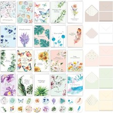 20 Pack 5X7In Textured Sympathy Cards with Envelopes, 20 Unique Designs