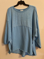 EUC Out From Under Inside Out Blue Oversized Sweatshirt Urban Outfitters Sz M/L