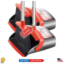 Modern Broom & Dustpan with 52-Inch Flexible Handle - Eco-Friendly Cleaning Set