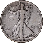 1918-S Walking Liberty Half Dollar ~ Fine