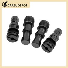 Black Metal Universal Automobile Car Truck Tire Valve Stem Kit 4pcs