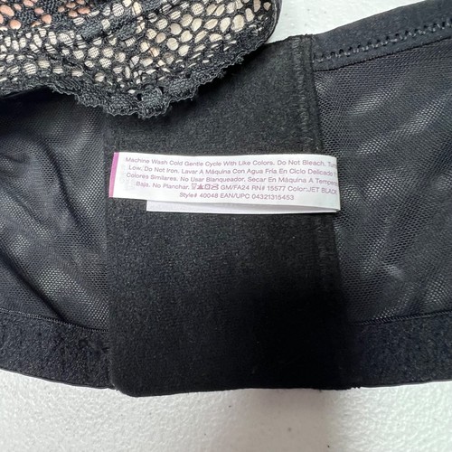Adored By Adore Me Morgan Longline Lace Push Up Bra Size 40D Black - Picture 13 of 14