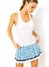 NWT LILLY PULITZER SIZE MEDIUM CLARALEE SCALLOP BRA TANK RESORT WHITE UPF 50 