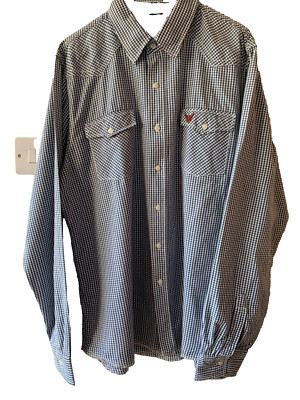 Company 81 Hemd Größe X-Large. Blau kariert. 100 % Baumwolle Brustumfang 48 Zoll gewaschen