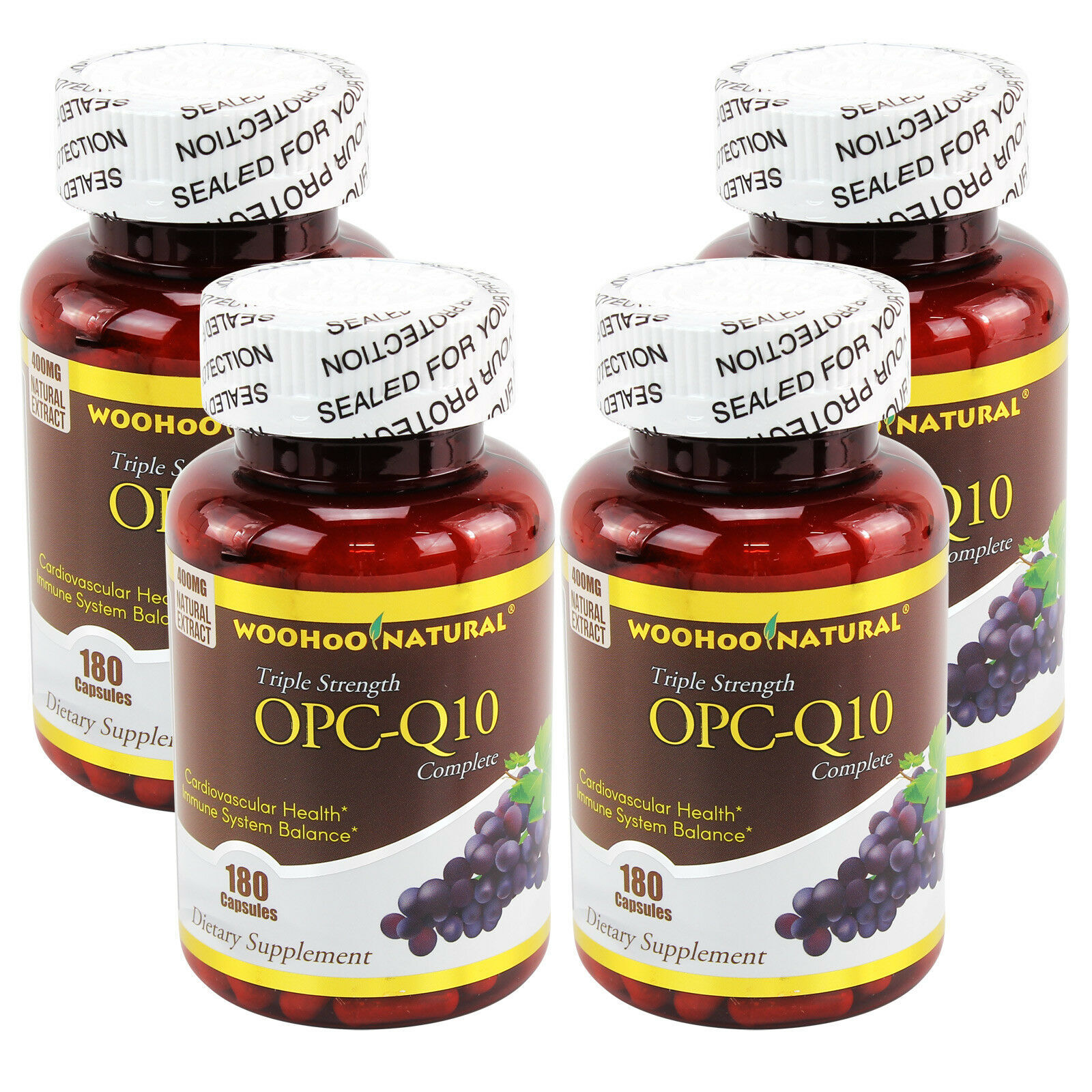 4 x Антиоксидантная формула Woho Natural OPC Q10, 180 капсул