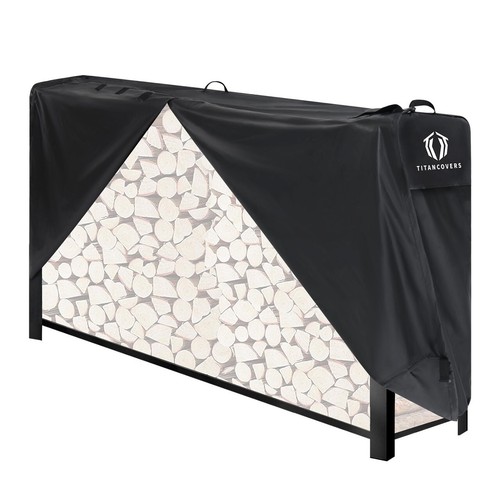 8ft Firewood Rack Cover, 600D Heavy Duty Oxford Waterproof Windproof Sun-Proof O - Bild 1 von 6
