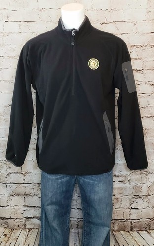 Antigua Oakland Athletics A’s Logo Black Grey Polar Fleece Pullover Jacket L - Picture 19 of 20
