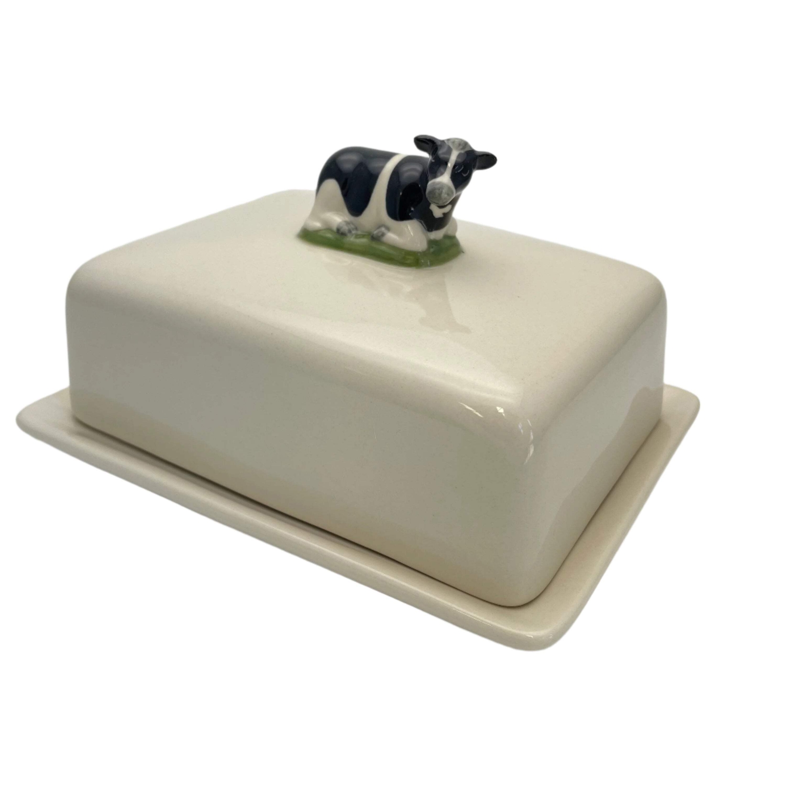 Friesian Dairy Cow Butter Dish with Lid Kitchen Pottery By Quail Ceramics