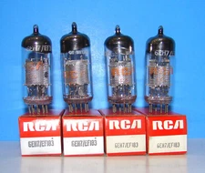 6EH7 EF183 NOS radio audio electron amplifier RCA vacuum tubes 4 valves Britain