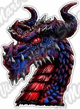Horned Dragon Fantasy Lizard Creature Car Car Bumper Vinyl Sticker Decal 4"X5"