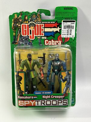 Kamakura & Night Creeper GI Joe vs Cobra Spy Troops Action Figure Set New 2003