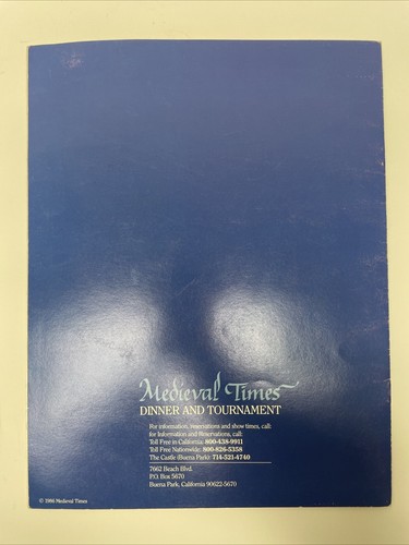 Medieval Times Dinner and Tournament Buena Park, California Pamphlet (1986) - Bild 2 von 6