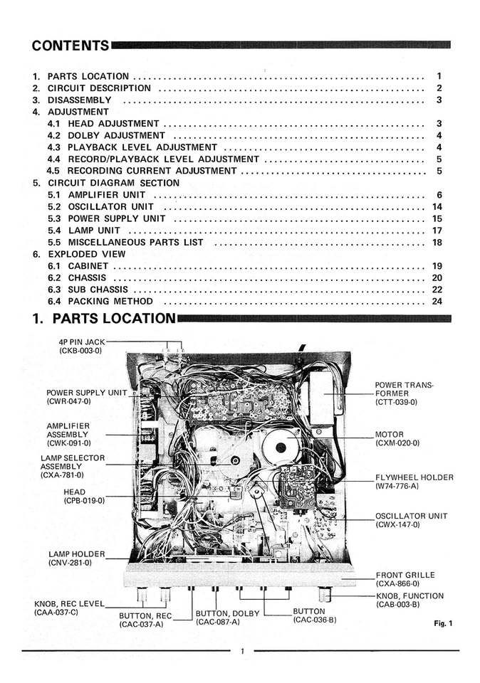 Pioneer H-R100 kcu Service Manual for 8 Track Home Stereo Reprint Copy - Image 3 of 3