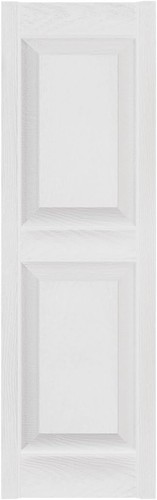 Pair Raised Panel Shutters Standard Equal Panels, White 14.75"x31" Builders Edge - Picture 3 of 3