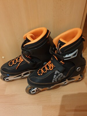 K2 F.I.T. 80 ALU Herren Inline Skates - Schwarz/Orange, EU45