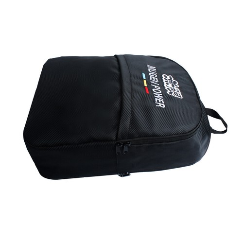 JDM Racing MUGEN Black Carbon Fiber Backpack with Racing Harness Shoulder Strap - Picture 9 of 9