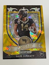 2021 Prizm Draft Picks Football Gold Ice Prizm - Sage Surratt RC - Wake Forest