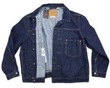 Levi's Premium Type 1 Denim Jacket Selvedge Trucker Men's Sizes S-XXL Dark One I